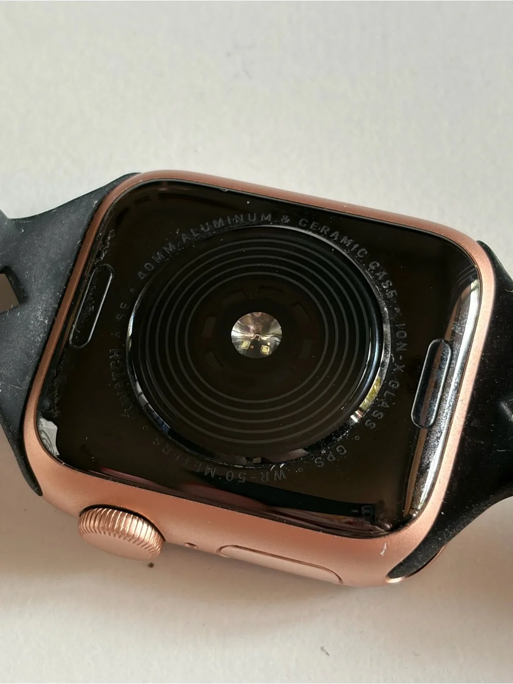 Rose Gold Apple Watch SE With Braided Silicone Band